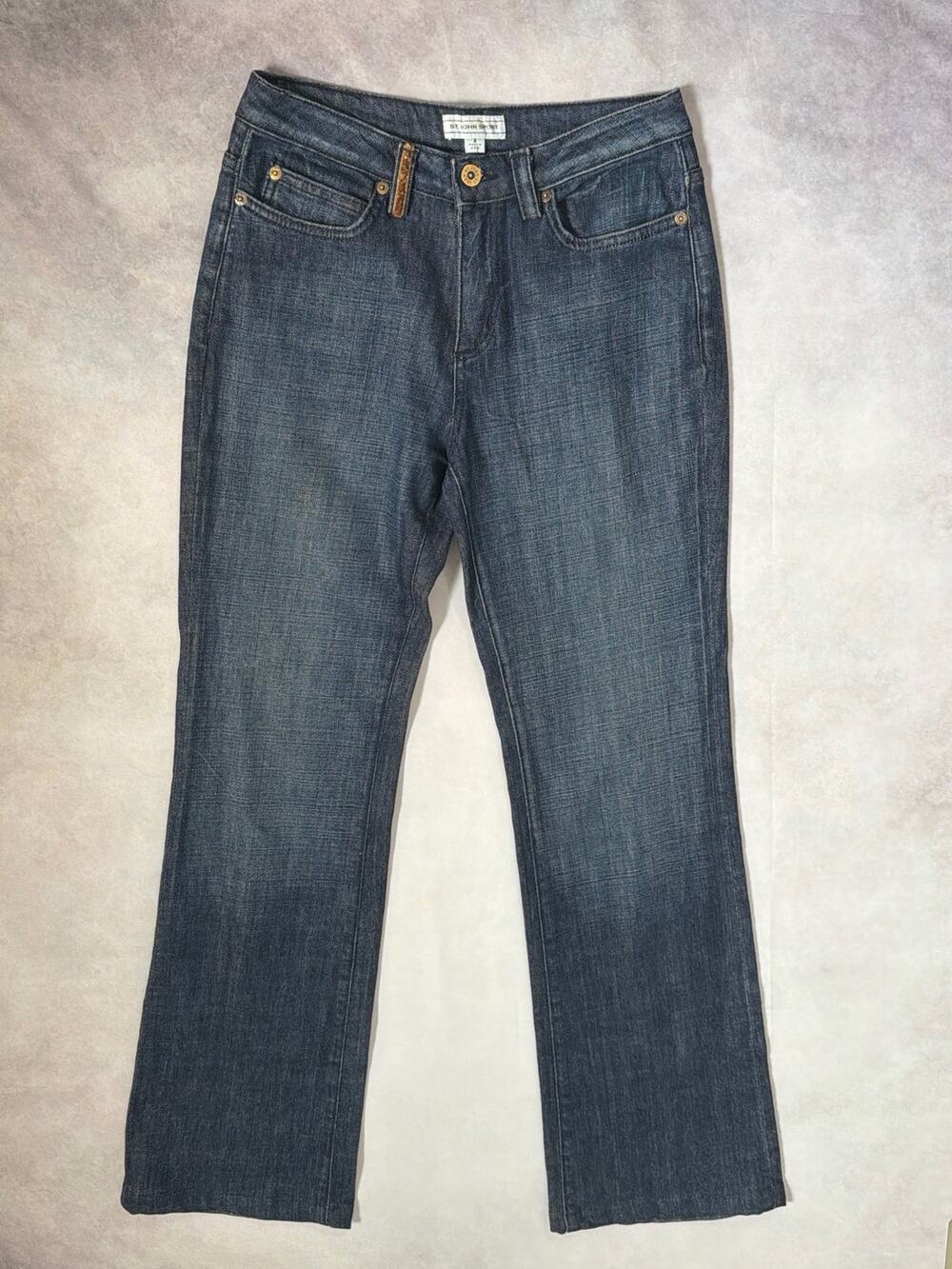 St John Sport Straight Leg Jeans Dark Wash Size 2 Made in USA 30